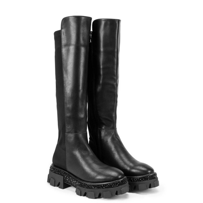 Bottes Plates Alma En Pena Plates Plateforme Boot Noir Jaune Femme | GHL-72130312